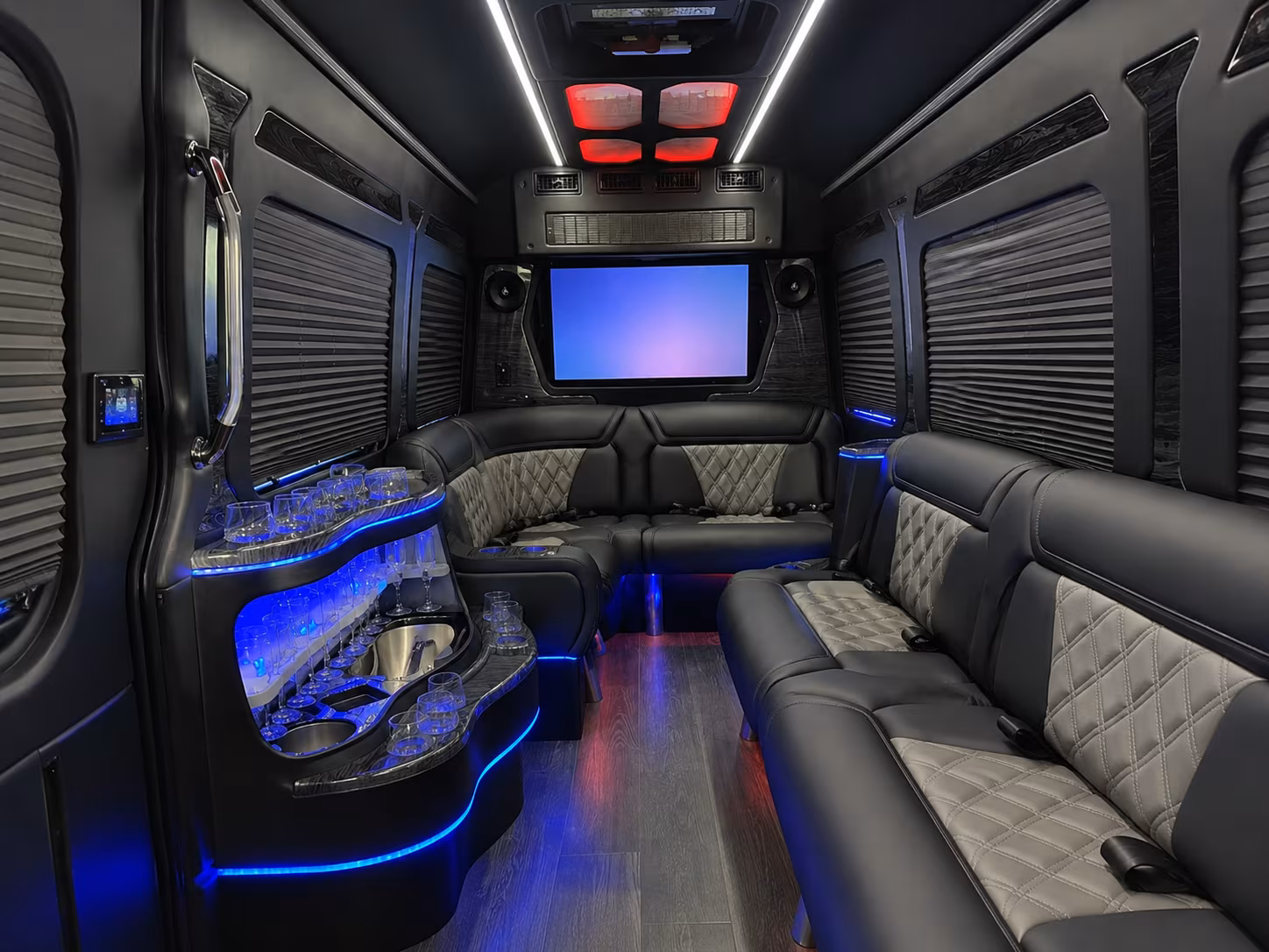 odessa 30 passenger party bus interior
